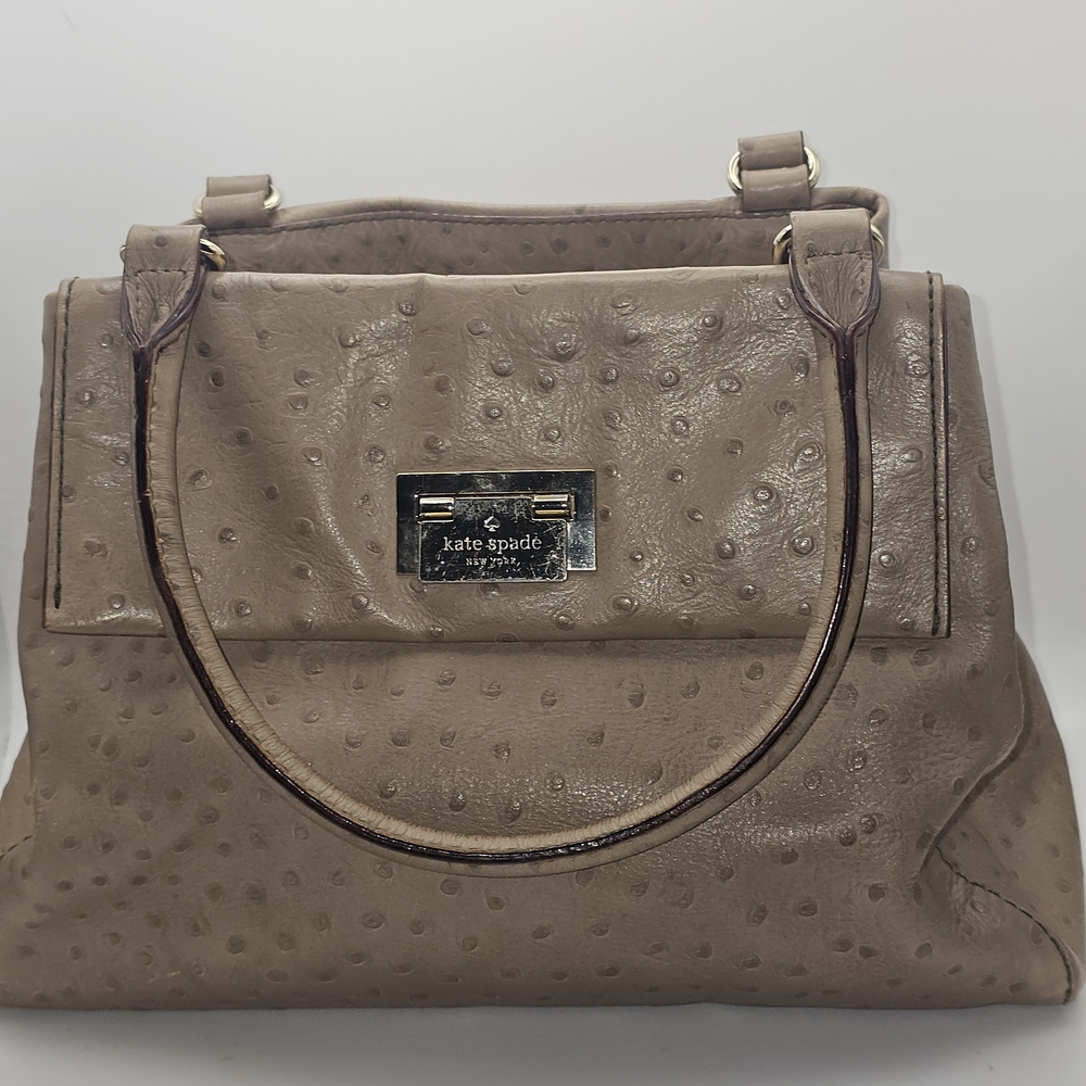 Kate Spade Windsor Square Beige‎ Ostrich Satchel